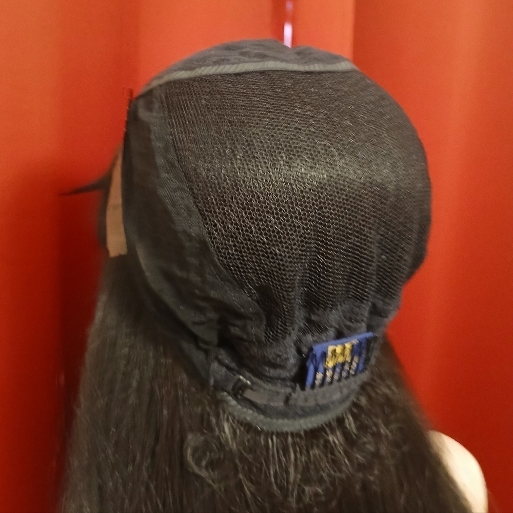 Black Synthetic Fiber 30" Lace Front Wig with Bangs - Picture 11 of 14